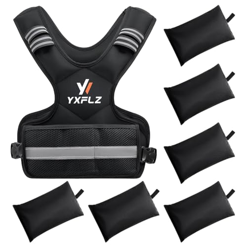 Weighted Vest Women Men, Yxflz 21-32lbs Adjustable Weights with 6 Ironsand Large Weight Vest for Home Workouts, Strength, Running, Fitness - size: 21-32LB