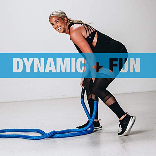 HYPERWEAR Hyper Rope Weighted Short Battle Rope 20 ft / 15 lb – Blue - size: 20 ft (15 lb) Blue