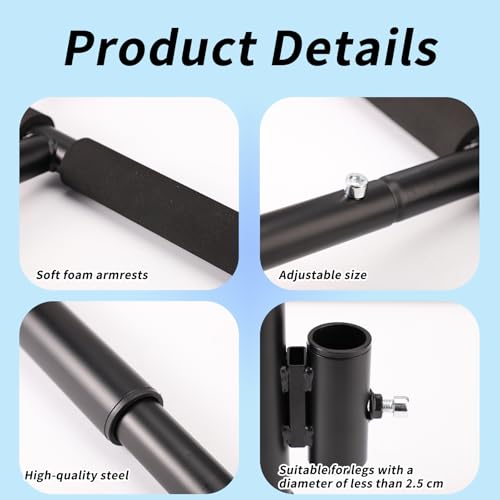Rebounder Handle Bar, Adjustable Length Stable Soft Foam Surface Fitness Trampoline Handle Bar Only for Adults Straight Legs Within 0.98 Inches in Diameter (Trampoline not Included)