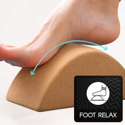 Calf and Foot Stretcher, Adjustable 0-90° Cork Rocker Board for Muscle Stretching, Physical Therapy and Plantar Fasciitis Relief
