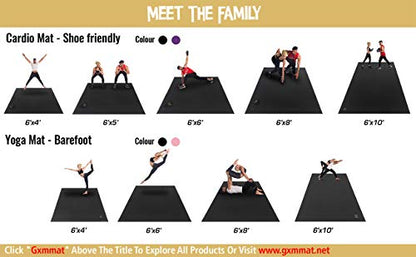 GXMMAT Extra Large Exercise Mat 16'x6'/12'x6'/10'x6'/8'x6'(7mm) - color: Purple Grey, size: 6*10 FT