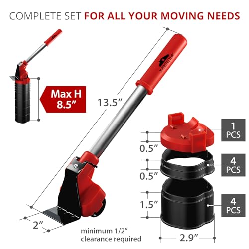 X-Protector Furniture Lifter Tool - Premium Furniture Jack Lifter Tool to Lift Furniture Easily - Appliance Lifter with 8.5" Adjustable Height - Ideal Jack to Lift Furniture Easily with Minimal Effort - size: Furniture Lifting Tool (8.5 inch)