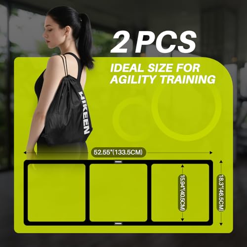 Hikeen Agility Ladder - Speed Ladder for Football, Basketball - Durable Rubber Training Ladder for Footwork with Carry Bag, No Assembly, Portable & Non-Slip Agility