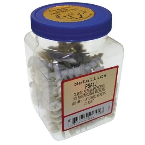 Metallics PSA1J Wall Anchor Jar #8 x 1-1/4 Inch Jar Pack E-Z Anchor