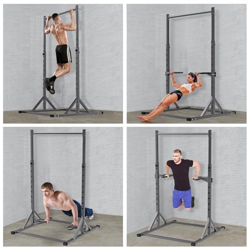 SELEWARE Power Cage Accessories, Dip Handles, Pull‑Up Stations, and Multi‑Grip Training Attachments - color: 2" x 2" Rack with Dip Bar