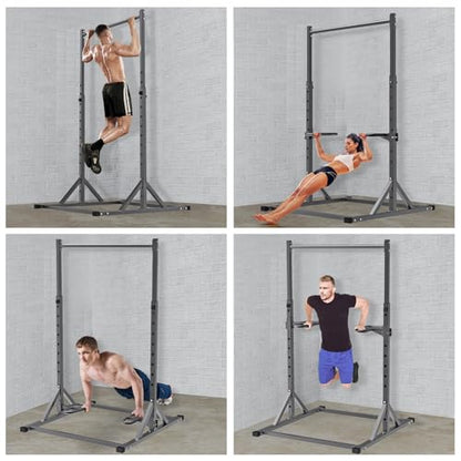 SELEWARE Power Cage Accessories, Dip Handles, Pull‑Up Stations, and Multi‑Grip Training Attachments - color: 2" x 2" Rack with Dip Bar