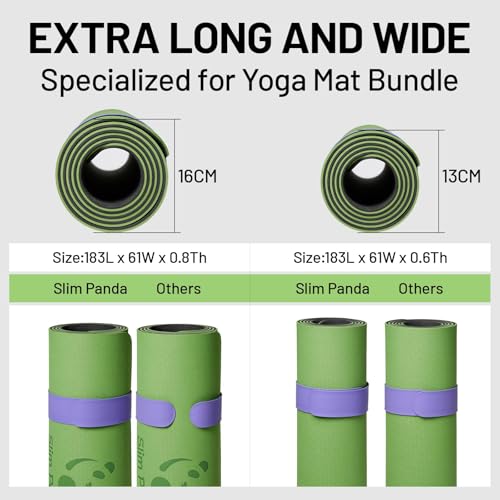 Slim Panda Yoga Mat Strap Slap Band, One Snap Keeps Mats Tightly Rolled, Heavy-Duty Clasp Fits Most Size Mats(24" L X 2" W) - color: Rose
