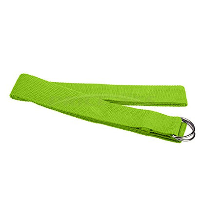 Yoga Strap – Sturdy Cotton Exercise Straps 6FT Straps - Adjustable D-Ring Buckle Gives Stretching Flexibility For Yoga Stretching & General Fitness Physical Therapy Pilates Gym Workouts - color: green