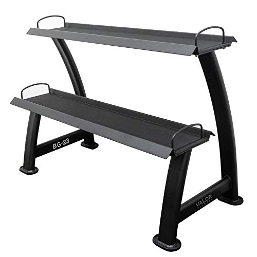 Valor Fitness 2-Tier Kettlebell Storage Rack – Heavy Duty Weight Holder, Organize Gym Equipment, 600 lb Max Weight Capacity for Dumbbells, Kettlebells & Fitness Gear Sports Equipment Organizer