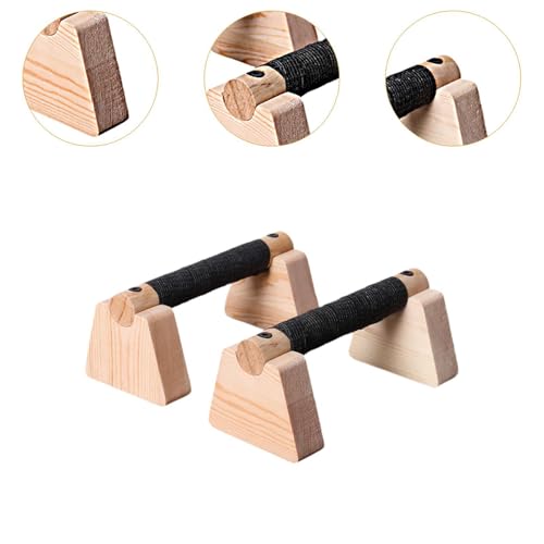 Vaveren 2 Pieces Push up Bar Wooden Parallettes Bar Pushup Handles Portable Anti Slip Push up Stand for Exercise Gymnastics Workout - size: 20CM