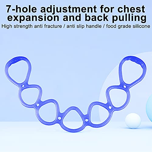 7 Ring Stretch Resistance Exercise Band, Workout Bands Yoga Stretching for Home Fitness, Foot, Leg and Arm Exerciser Stretch Band, Center Workout Walking Exercise - color: Blue