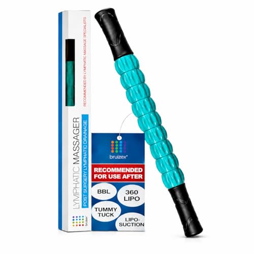 Muscle Roller Lymphatic Drainage Massage Roller Stick - for Myofascial Pain Relief | Post Liposuction & Fibrosis Treatment, Surgery Recovery| Lipo,Tummy Tuck & BBL,Compression Garment, Faja Compatible