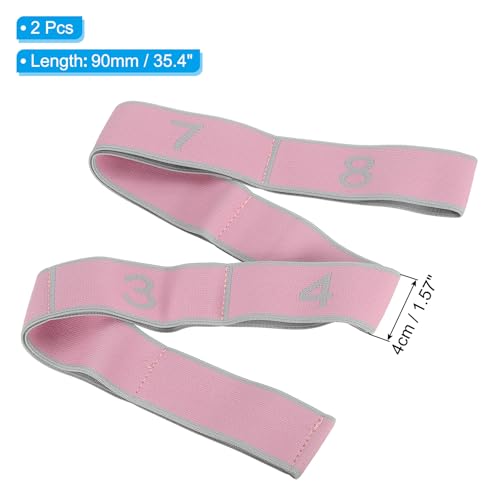 PATIKIL Exercise Bands, Yoga Stretching Strap Latin Elastic Bands for Physical Dance Stretch Pilates Resistance Bands - color: Gray/Pink