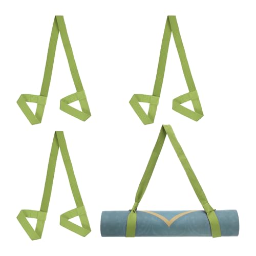 PATIKIL Yoga Mat Strap, Adjustable Yoga Mat Carrier Straps Sling Cotton Anti Slip Mat Holder Stretching Band - color: Dark Green
