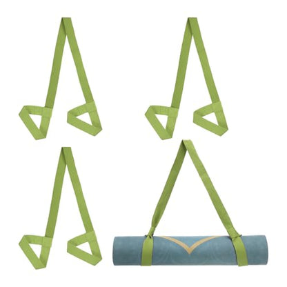 PATIKIL Yoga Mat Strap, Adjustable Yoga Mat Carrier Straps Sling Cotton Anti Slip Mat Holder Stretching Band - color: Dark Green
