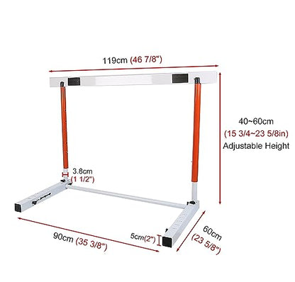 Metal Agility Speed Hurdles, Adjustable Height Track and Field Hurdles, Athletic Workout Obstacles Bar, Portable Sport Training Pole Set (40) - size: 40