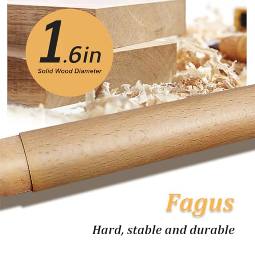 11.8" High Wooden Parallel Bar and Dip Bar with Thick Beech Handles, Push-up Bar, Rock-Free Fitness Equipment for Handstand, L-Sit, Gymnastics, Strength Training Home Gym,440lbs
