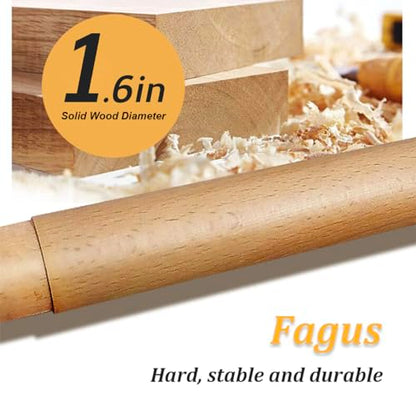 11.8" High Wooden Parallel Bar and Dip Bar with Thick Beech Handles, Push-up Bar, Rock-Free Fitness Equipment for Handstand, L-Sit, Gymnastics, Strength Training Home Gym,440lbs