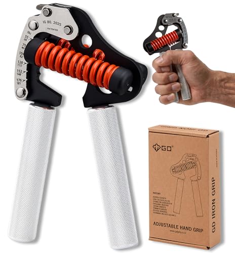 GD IRON GRIP Grip Strength Trainer Adjustable Hand Gripper Strengthener Hand Grip Exerciser Wrist Strengtheners Silent & Durable – Forearm, Finger & Hand Strength Training for Athletes, Climbers & Rehabilitation