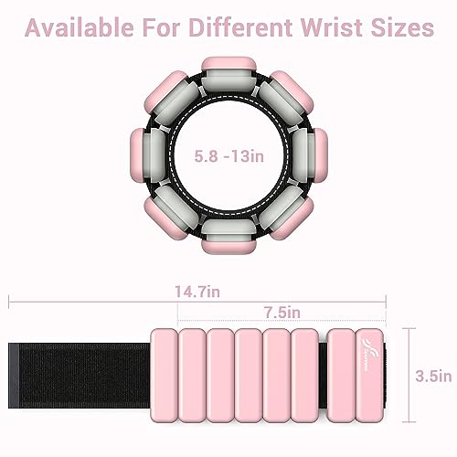 Sportneer Wrist & Ankle Weights for Women Men - 1 Pair (1 lb/2 lb Each) | Adjustable Weighted Bracelet Silicone Bangles for Yoga, Dance, Pilates, Cardio, Aerobics, Gym, Pool Exercises and Jogging