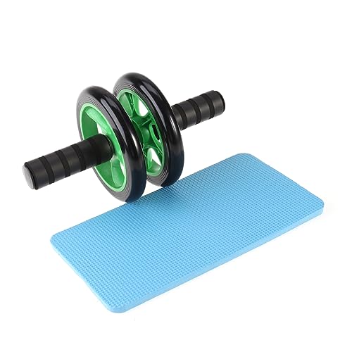 UKCOCO Dual Wheel Quiet Ab Roller with Knee Pad for Core Strength Training Anti-Slip Handles Home and Gym Use