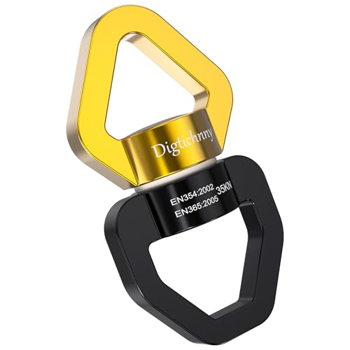 Swing Swivel, 35KN Safety Rotational Device, Swing Spinner for Web Tree Swing, Aerial Dance, Children's Swing, Hanging Hammock Black-Gold - style: Black Gold-1 Pack