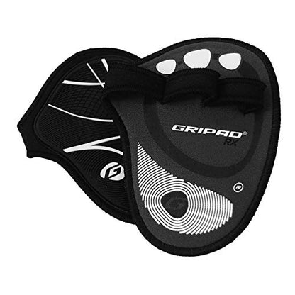Gripad RX Lifting Grips | The Most Durable Grip Pads Yet | The Alternative to Weight Lifting Gloves, Gym Workouts, WOD, Weightlifting | Neoprene Hand Grips | Flexible Rubber Palm - color: Black / White