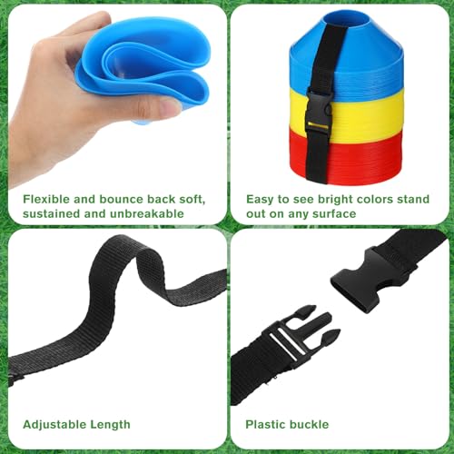 Liliful 300 Pcs Soccer Cones for Drills Mini Disc Cones with Carry Strap Soccer Training Equipment for Kids Adult Agility Drills Sports Football Basketball Coaching Practice