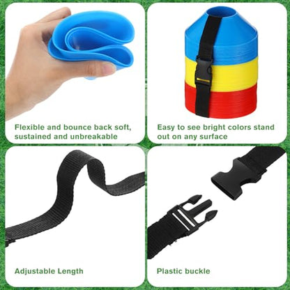 Liliful 300 Pcs Soccer Cones for Drills Mini Disc Cones with Carry Strap Soccer Training Equipment for Kids Adult Agility Drills Sports Football Basketball Coaching Practice