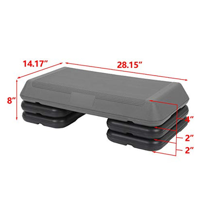 HomGarden 28.15" & 43" Adjustable Workout Aerobic Stepper in Fitness & Exercise Step Platform Trainer Stepper