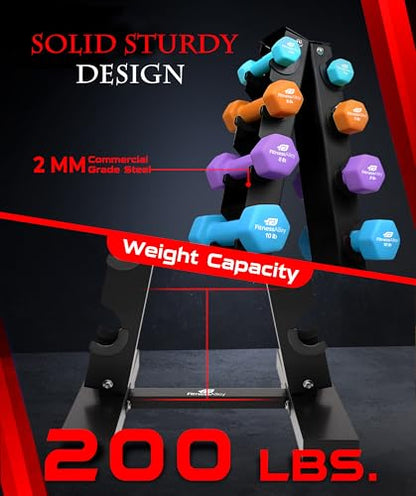 Dumbbells Storage Rack Neoprene Dumbbells Weight Rack - 2.0MM Thickness Weight Organizer Stand for Home Gym - Easy Assembly