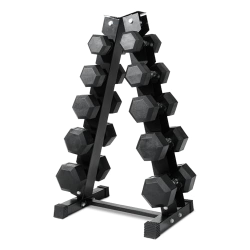 Ritfit 5-650 LBS PVC Encased Hex Dumbbell Sets with Optional Rack for Home Gym, Hand weight with Chrome Handle for Strength Training,Workouts - style: (10+15+20+25+30) 200LBS SET