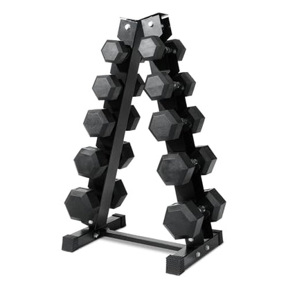 Ritfit 5-650 LBS PVC Encased Hex Dumbbell Sets with Optional Rack for Home Gym, Hand weight with Chrome Handle for Strength Training,Workouts - style: (10+15+20+25+30) 200LBS SET