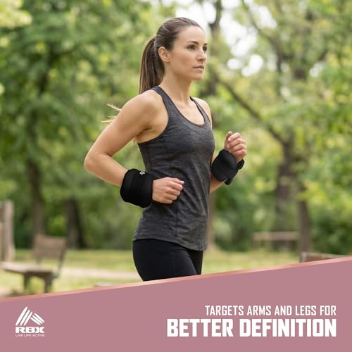 RBX Wrist & Ankle Weights Set, Adjustable Comfort Fit for Training & Toning