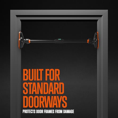 Adjustable Pull-Up & Chin-Up Bar - Door Frame & Doorway No-Screw, No-Damage Hanging Bar for Home Strength Training Exercise Equipment for Men and Women (43 to 62 inches)
