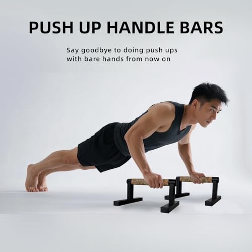 Wooden Calisthenics Parallettes Bars, Push up Handles Floor, Strength Training Pushup Stands, Parallel Handstand Bars for Home Workout Fitness