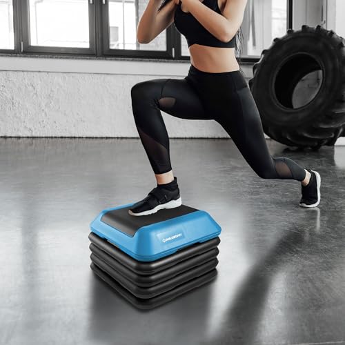 Philosophy Gym Aerobic Exercise Adjustable High Step Platform, with 4 Risers Included