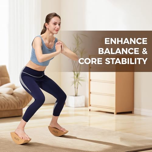 Half Moon Cork Yoga Blocks, 2 Pack Balance Trainer | Half moon cork blocks for balance work, foot placement drills, ankle mobility and calf stretching; bag and guide included