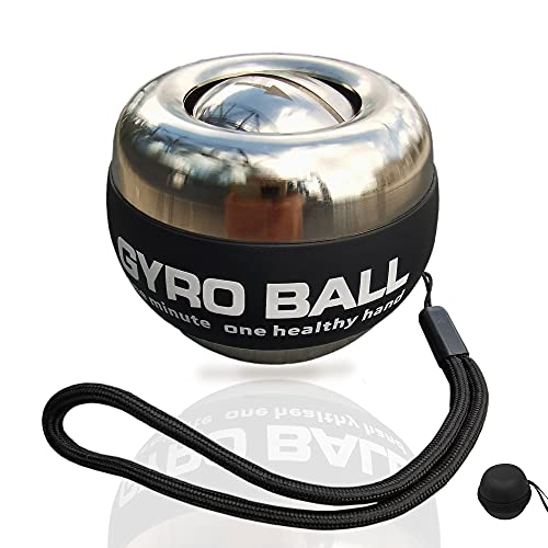 All-Metal Weighted Gyro Ball,Wrist Forearm Trainer for Strength & Rehabilitation,Carpal Tunnel Relief Tool,Desk Stress Relief Toy,for Sports & Office Advanced Level User,with Storage Bag