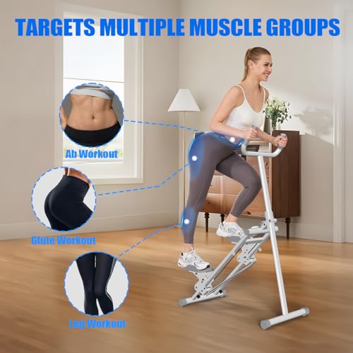 YYJO Stair Stepper for Home, 3 Adjustable Resistance, Stepper with Handlebar Foldable Stepper Vertical Climber Cardio Exercise Machine White