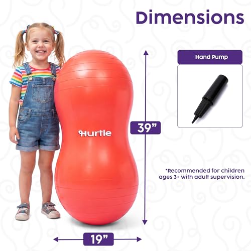 Hurtle Peanut Shaped Exercise Ball, Yoga Active Seat, Bounce Balance Desk Chair, Wiggle Flexible Sitting Ball for Kids, Boys, Girls and Adults