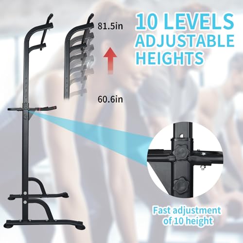 Adjustable Height Dip Bar Station, Heavy Duty Dip Station for Home Gym,Multi-function Dip Station Pull Up Bar Full Body Strength Training Workout Fitness Equipment for Tricep Dips - color: Pull Up Bar