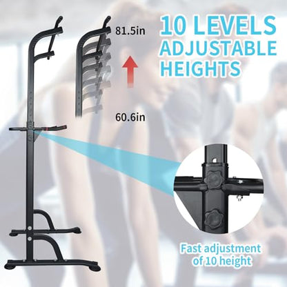 Adjustable Height Dip Bar Station, Heavy Duty Dip Station for Home Gym,Multi-function Dip Station Pull Up Bar Full Body Strength Training Workout Fitness Equipment for Tricep Dips - color: Pull Up Bar