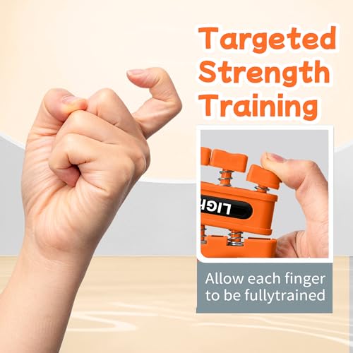 DICYWUDI Flex Therapy Bar and Grip Strength Trainers set, Physical Therapy & Resistance Bar for Golfers Elbow,Tendinitis,Wrist,Forearms Pain, Improve Grip Strength and Relieve Pain - color: ‎16pcs Orange Sets+finger Exerciser Sets