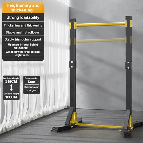 Pull Up Bar Dip Bar Pull Up Bar Free Standing Calisthenics Equipment Pull Up Station Dip Station Portable Pull-Up Bar Station for Home Gym Pull Up Stand Station 400LBS with 11 Gears