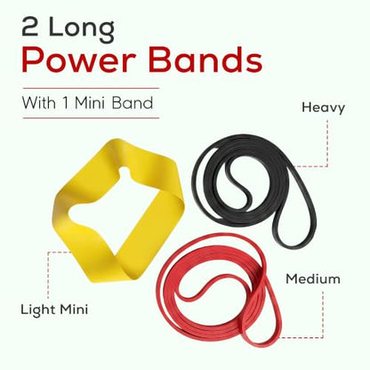 VYTRIX Resistance Bands Set – Pull Up Assist Bands + Mini Resistance Band – Strength Training Workout Bands for Home Gym, Mobility & Rehab - Natural Latex, Includes Carry Bag