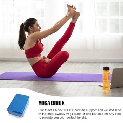 Yoga Blocks, Non-Slip Wedge Stretcher Block, High Density EVA Foam Brick, Lightweight Foam Yoga Block Strap, Exercise Accessories, for Yogas, Fitness, Pilates, Stretching, Toning Workouts - color: Dark Blue