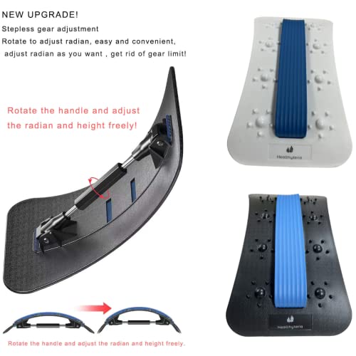 Back Stretcher Cracker, Back Stretching Device for Upper and Lower Back Pain, Back Massager for Bed and Chair, Spine Board Deck Back Popper with 3 Adjustable Settings (Black)