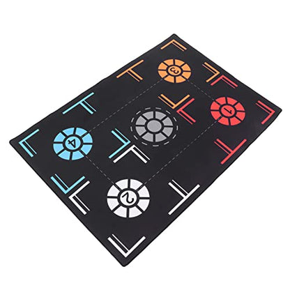 Estink Rubber Basketball Training Mat Black 2mm Footstep Dribbling Practice Mat 67 X 92cm with Point Markers Foldable Non Slip for Kids Under Training