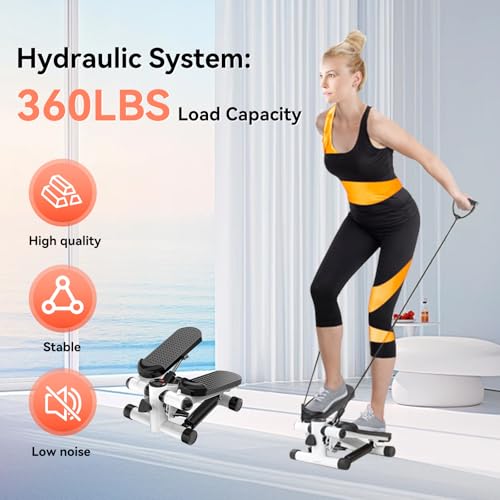 Steppers for Exercise at Home, Mini Stepper with Resistance Bands for Full Body Workout, Portable Stair Stepper for Home, Smooth and Quiet, Stepper Machine with LCD Monitor - size: Classic Stepper